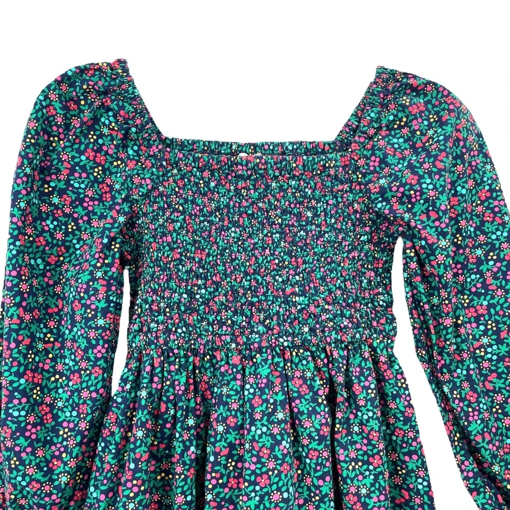 Crewcuts‎ by J.Crew ditsy Floral Smocked Dress Size 7 long sleeves cotton church